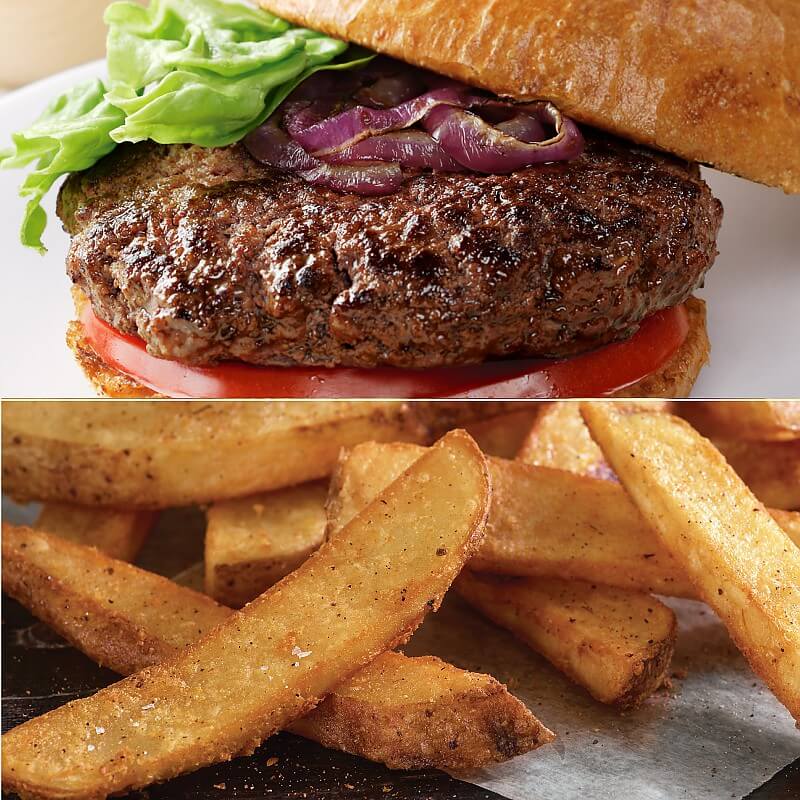 Wagyu Kobe Beef Steakburgers & Fries Kansas City Steaks