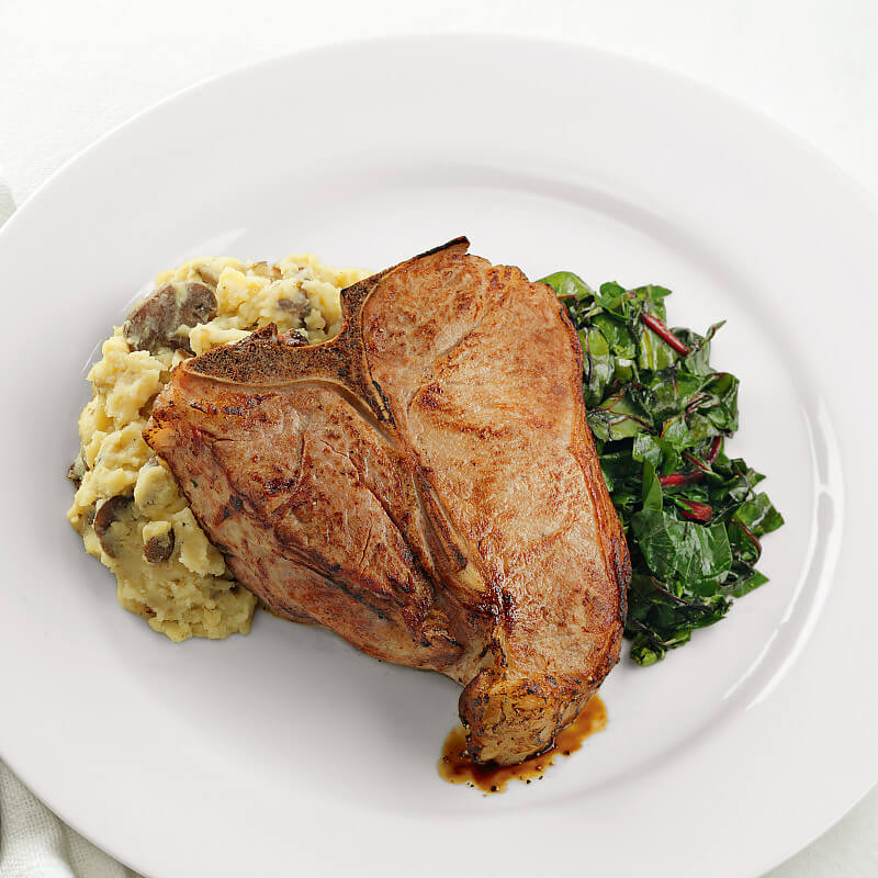 Grilled Veal T-bone with Mint Chutney
