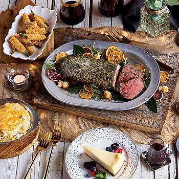 Slow Herb Roasted Chateaubriand with Red Wine Sauce recipe