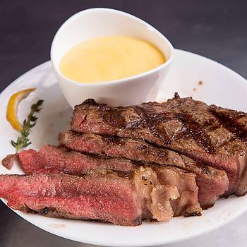 Bone-In Kansas City Strip Steak with Hollandaise Sauce recipe