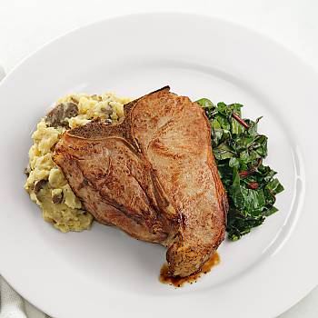 Grilled Veal T-bone with Mint Chutney recipe